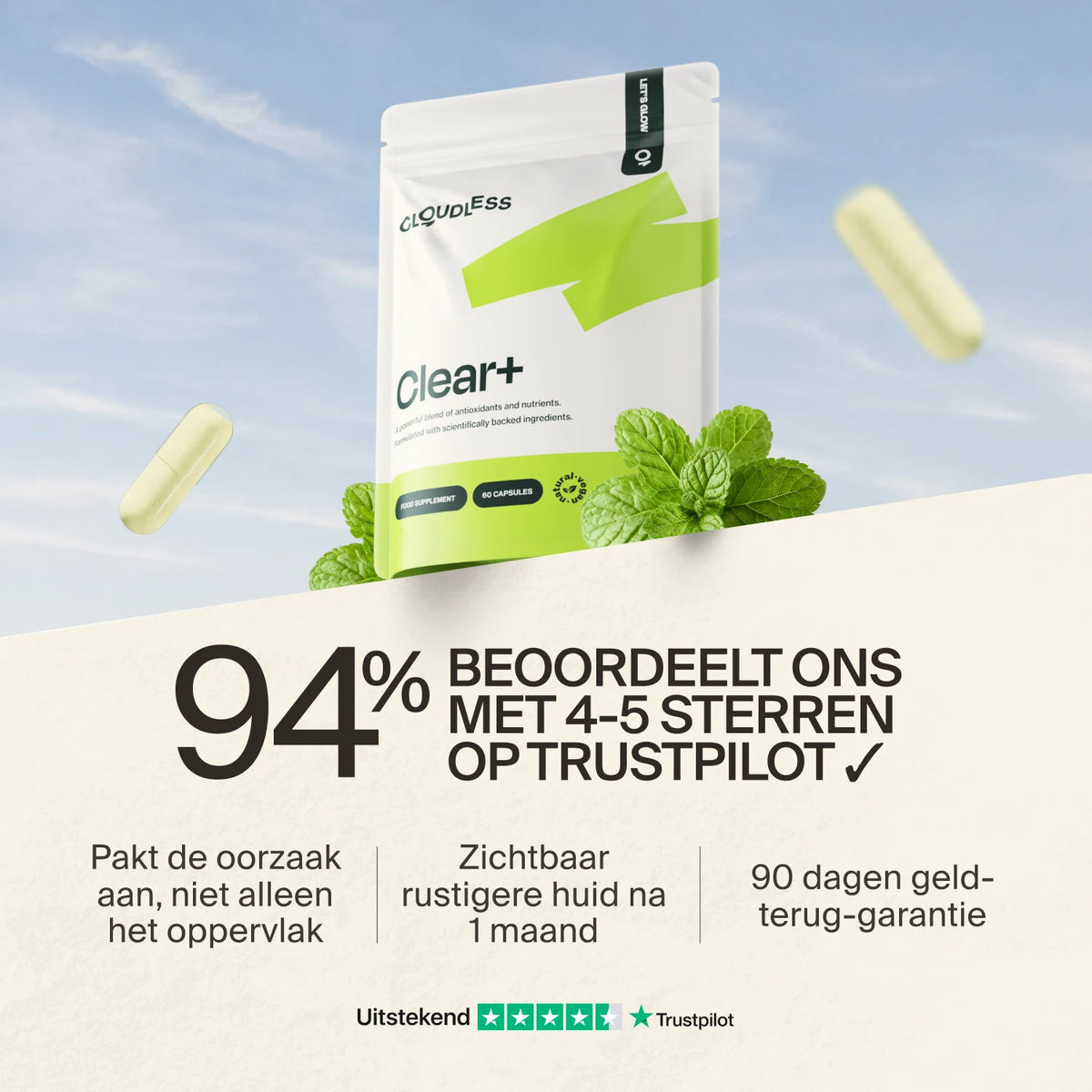 Clear+: 94% beoordeelt ons met 4-5 sterren op Trustpilot
